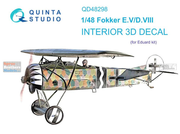 QTSQD48298 1:48 Quinta Studio Interior 3D Decal - Fokker E.V / D.III (EDU kit)