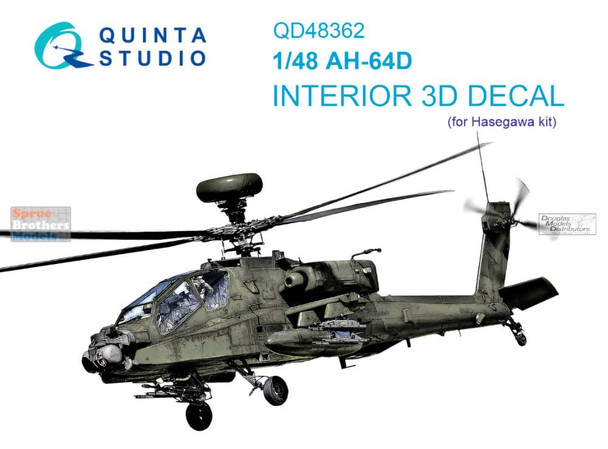 QTSQD48362 1:48 Quinta Studio Interior 3D Decal - AH-64D Apache (HAS kit)