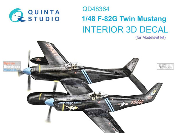 QTSQD48364 1:48 Quinta Studio Interior 3D Decal - F-82G Twin Mustang (MDV kit)