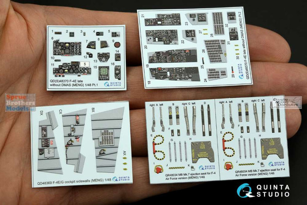 QTSQD48370 1:48 Quinta Studio Interior 3D Decal - F-4E Phantom II Late without DMAS (MNG kit)