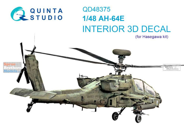 QTSQD48375 1:48 Quinta Studio Interior 3D Decal - AH-64E Apache (HAS kit)