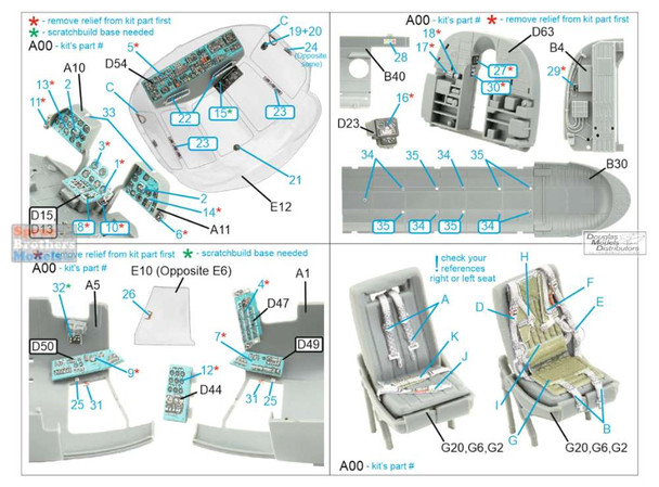 QTSQD48380 1:48 Quinta Studio Interior 3D Decal - Mi-8MT Hip (AMK kit)