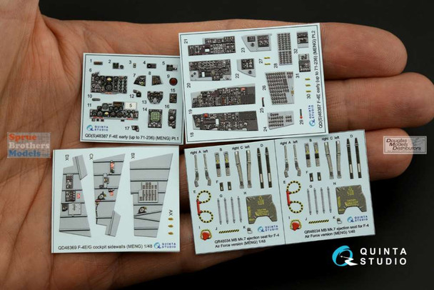 QTSQD48387 1:48 Quinta Studio Interior 3D Decal - F-4E Early Phantom II with Retrofitted Slat Wing (MNG kit)