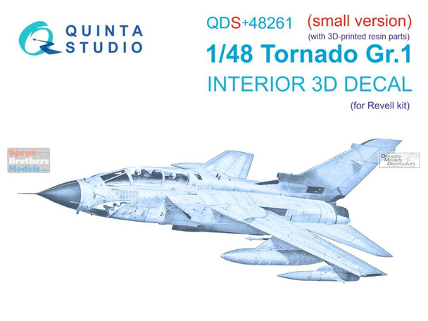 QTSQDS48261R 1:48 Quinta Studio Interior 3D Decal - Tornado GR.1 with Resin Parts (REV kit) Small Version