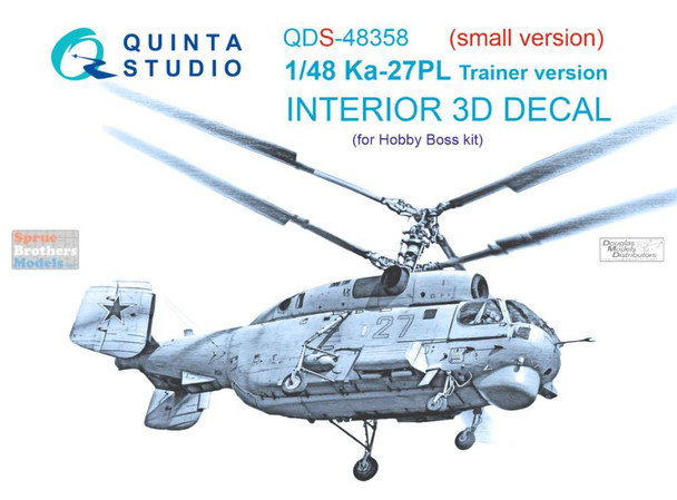 QTSQDS48358 1:48 Quinta Studio Interior 3D Decal - Ka-27PL Helix Trainer Version (HBS kit) Small Version