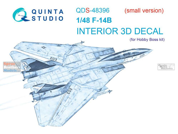 QTSQDS48396 1:48 Quinta Studio Interior 3D Decal - F-14B Tomcat (HBS kit) Small Version