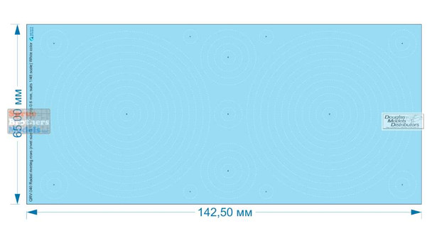 QTSQRV040 Quinta Studio 3D Decal - 1:48 Radial Riveting Rows (white) [0.15mm / gap 0.6mm]