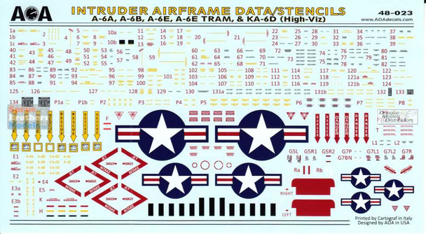 AOA48025 1:48 AOA Decals - USN A-6A A-6B KA-6D Intruders in Vietnam War: Southeast Asia Intruders #2