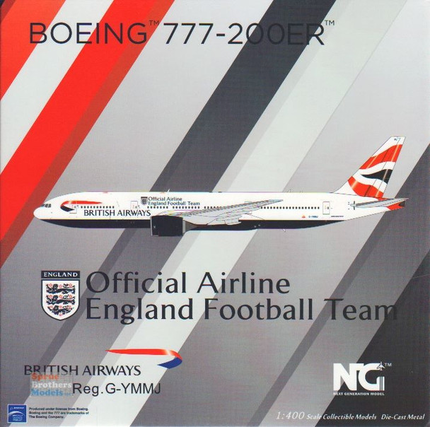 NGM72031 1:400 NG Model British Airways B777-200ER Reg #G-YMMJ Official Airline England Football Team (pre-painted/pre-built)