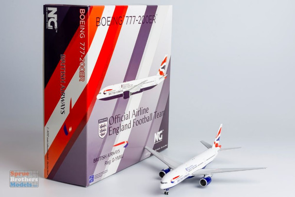 NGM72031 1:400 NG Model British Airways B777-200ER Reg #G-YMMJ Official Airline England Football Team (pre-painted/pre-built)