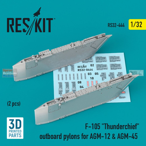 RESRS320444 1:32 ResKit Outboard AGM-12 & AGM-45 Pylons for F-105 Thunderchief