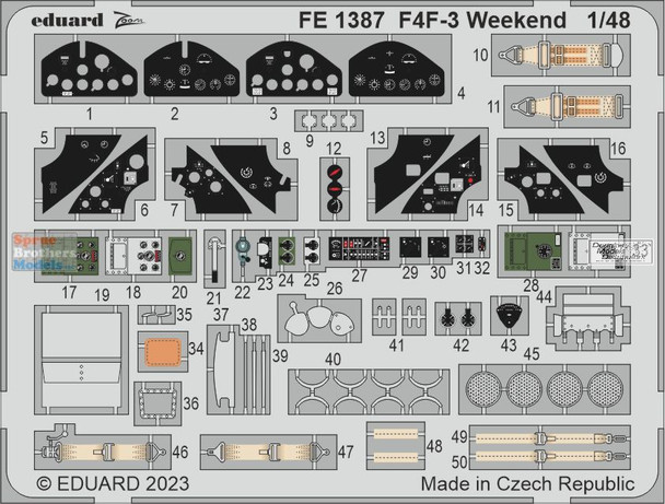 EDUFE1387 1:48 Eduard Color Zoom PE - F4F-3 Wildcat Weekend (EDU kit)