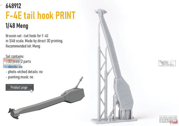 EDU648912 1:48 Eduard Brassin Print - F-4E Phantom II Tail Hook (MNG kit)