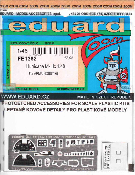 EDUFE1382 1:48 Eduard Color Zoom PE - Hurricane Mk.IIc (ARM kit)