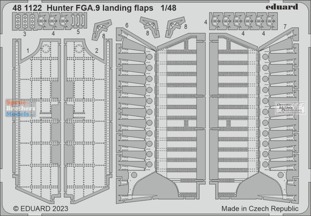 EDU481122 1:48 Eduard PE - Hunter FGA.9 Landing Flaps (AFX kit)