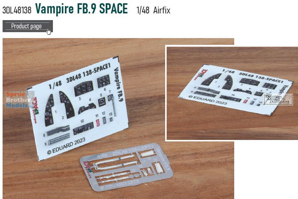 EDU3DL48138 1:48 Eduard SPACE - Vampire FB.9 (AFX kit)