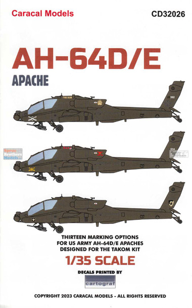 CARCD32026 1:35 Caracal Models Decals - AH-64D AH-64E Apache