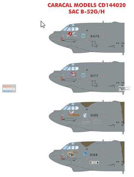 CARCD144020 1:144 Caracal Models Decals - B-52G B-52H Stratofortress