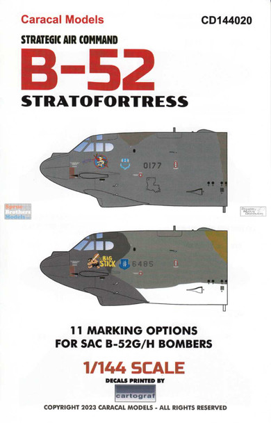 CARCD144020 1:144 Caracal Models Decals - B-52G B-52H Stratofortress