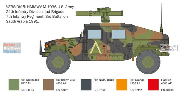 ITA6598 1:35 Italeri HMMWV M1036 TOW Carrier