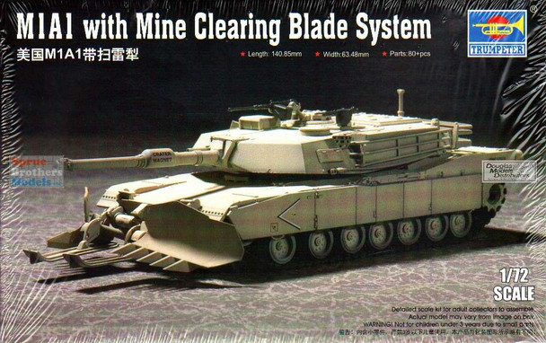 TRP07277 1:72 Trumpeter M1A1 Abrams with Mine Clearing Blade System