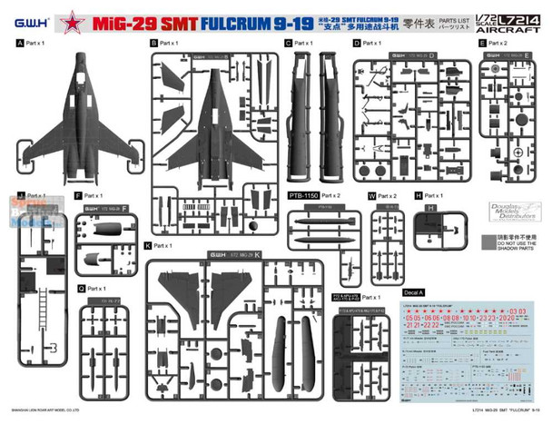 LNRL7214 1:72 Great Wall Hobby MiG-29 9-19 SMT Fulcrum