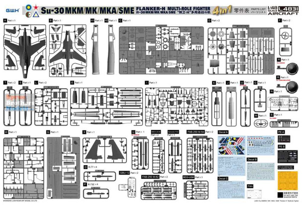 パンダ LNRL4831 1:48 Great Wall Hobby Su-30MKM/MK/MKA/SME Flanker-H