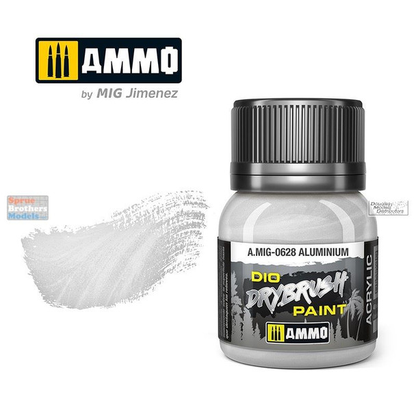 AMM0628 AMMO by Mig Dio Drybrush Paint - Aluminium (40ml bottle)