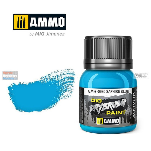 AMM0630 AMMO by Mig Dio Drybrush Paint -  Saphire Blue (40ml bottle)