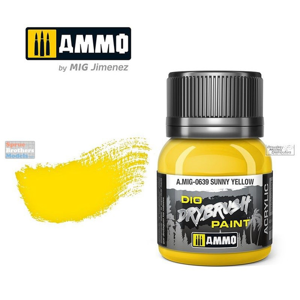 AMM0639 AMMO by Mig Dio Drybrush Paint - Sunny Yellow (40ml bottle)