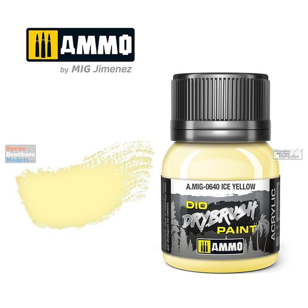 AMM0640 AMMO by Mig Dio Drybrush Paint - Ice Yellow (40ml bottle)