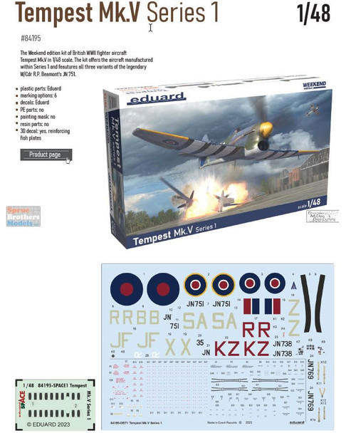 EDU84195 1:48 Eduard Weekend Edition - Tempest Mk.V Series 1