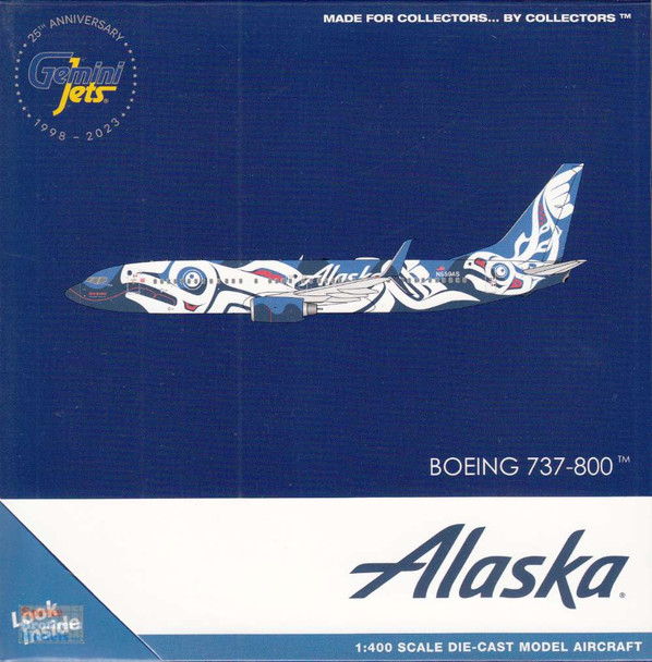 GEMGJ2213 1:400 Gemini Jets Alaska Airlines B737-800 Reg #N559AS 'Xaat Kwaani / Salmon People' (pre-painted/pre-built)