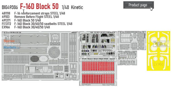 EDUBIG49386 1:48 Eduard BIG ED F-16D Block 50 Falcon Super Detail Set (KIN kit)