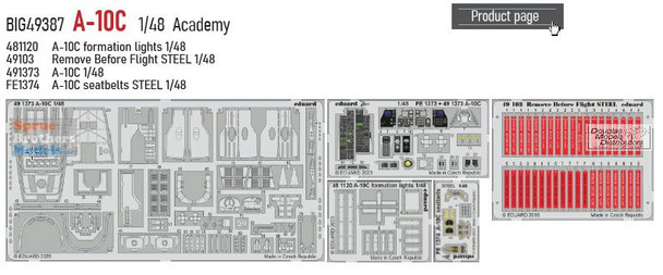 EDUBIG49387 1:48 Eduard BIG ED A-10C Thunderbolt II Super Detail Set (ACA kit)