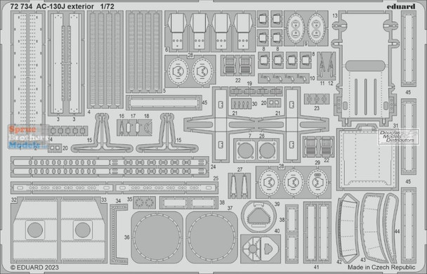 EDU72734 1:72 Eduard PE - AC-130J Ghostrider Exterior Detail Set (ZVE kit)