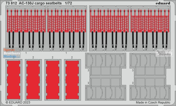 EDU73812 1:72 Eduard Color PE - AC-130J Ghostrider Cargo Seatbelts (ZVE kit)