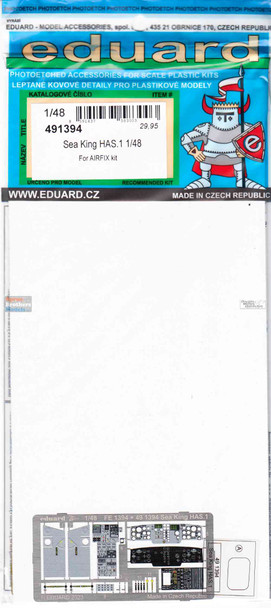 EDU491394 1:48 Eduard Color PE - Sea King HAS.1 Detail Set (AFX kit)