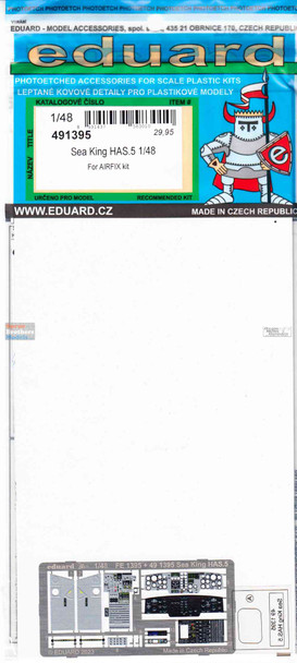 EDU491395 1:48 Eduard Color PE - Sea King HAS.5 Detail Set (AFX kit)