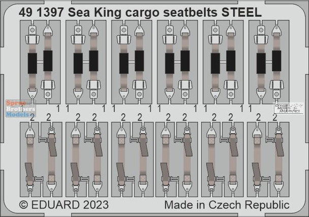 EDU491397 1:48 Eduard Color PE - Sea King HU.5 Cargo Seatbelts (AFX kit)