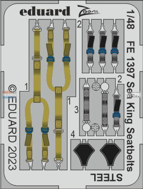 EDUFE1397 1:48 Eduard Color Zoom PE - Sea King Seatbelts (AFX kit)