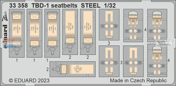 EDU33358 1:32 Eduard Color Zoom PE - TBD-1 Devastator Seatbelts (TRP kit)