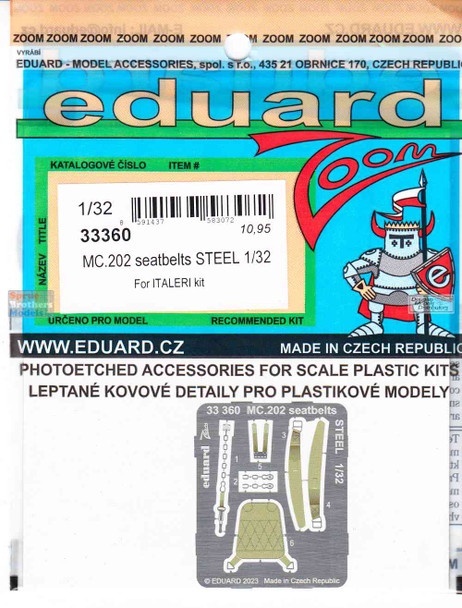 EDU33360 1:32 Eduard Color Zoom PE - Mc.202 Seatbelts (ITA kit)