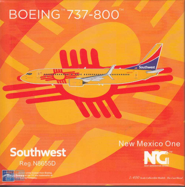 NGM58210 1:400 NG Model Southwest Airlines B737-800 Reg #N8655D New Mexico One (pre-painted/pre-built)