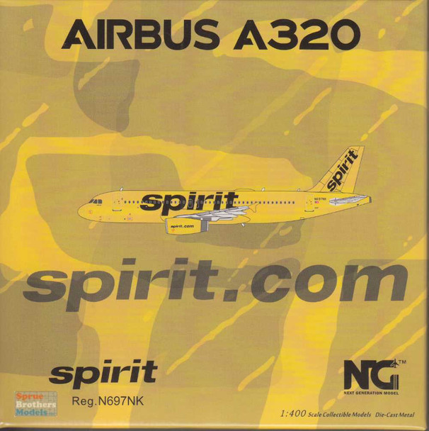 NGM15037 1:400 NG Model Spirit Airlines Airbus A320-200 Reg #N697NK (pre-painted/pre-built)