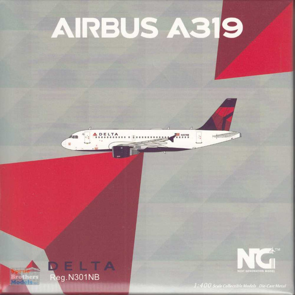 NGM49026 1:400 NG Model Delta Airlines Airbus A319-100 Reg #N301NB (pre-painted/pre-built)