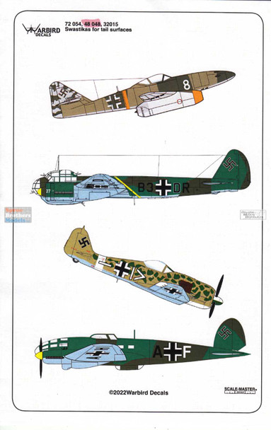 WBD48048 1:48 Warbird Decals - Swasticas for Tail Surfaces