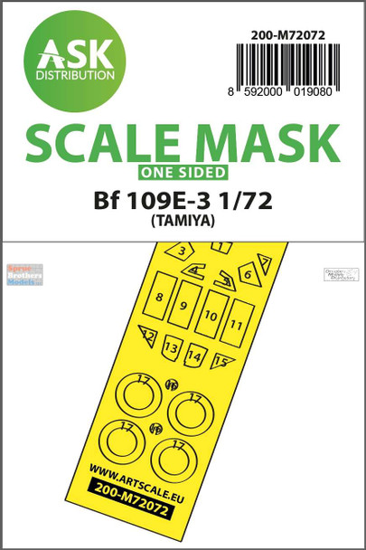 ASKM72072 1:72 ASK/Art Scale Mask - Bf109E-3 (TAM kit)