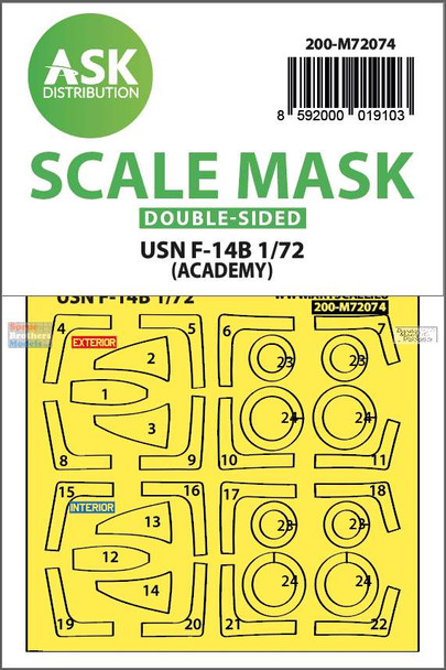 ASKM72074 1:72 ASK/Art Scale Double Sided Mask - F-14B Tomcat (ACA kit)