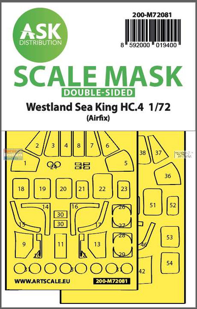 ASKM72081 1:72 ASK/Art Scale Double Sided Mask - Westland Sea King HC.4 (AFX kit)